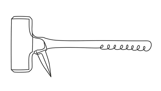 Simple hammer illustration on white background.