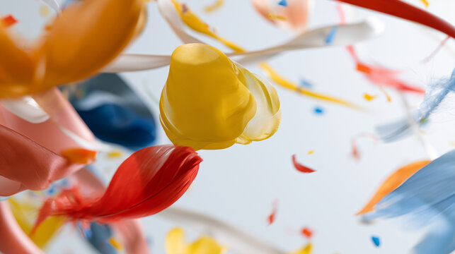 Vibrant Abstract Swirls of Paint Capturing the Energetic Festive Spirit of Aalborg Carnival