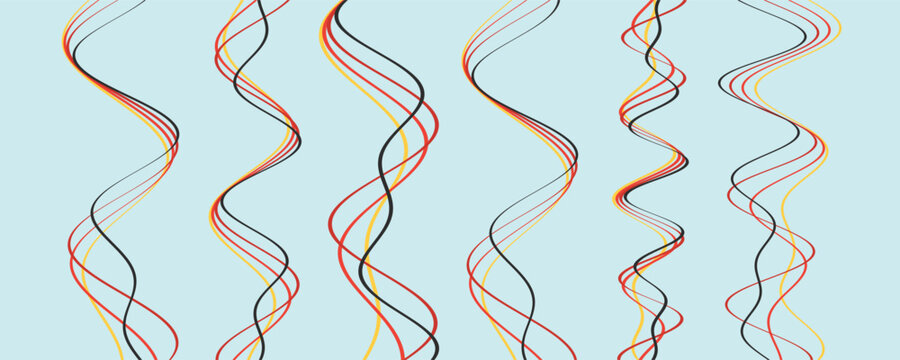 Abstract digital wave. Vertical wavy thin lines intertwine. Мусещк illustration for brochure, poster, cover, card, presentation, flyer or banner.
