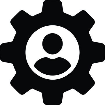 User Settings and Account Preferences Profile Gear Vector Icon