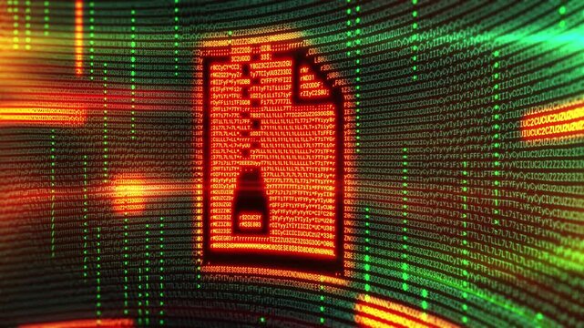 Compressed File Icon with Digital Code and Cybersecurity Data Compression Concept 4K