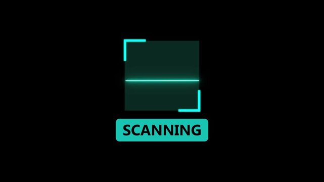 Scan sign template Bar Code scanner process with cyan laser line animation, scanning background template animated.