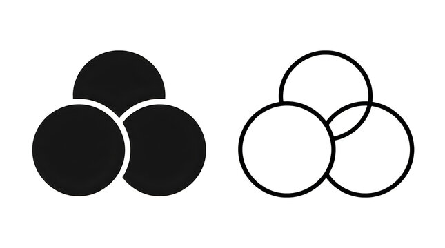 Three intersecting circles vector illustration