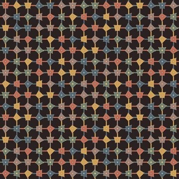 Dark Espresso Boho Geometric Trapezoid Seamless Pattern Background