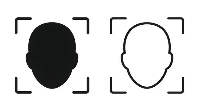 Silhouette face comparison with and without features