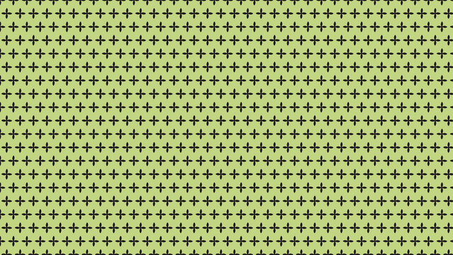 A light olive green background, featuring a repeating, pattern of small, dark black, four-pointed... d