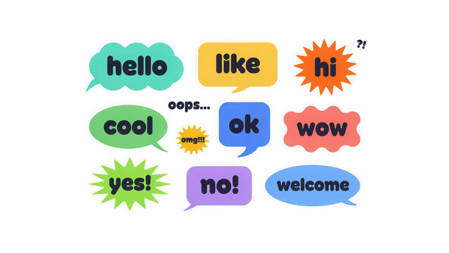 Colorful flat emoji style icons set