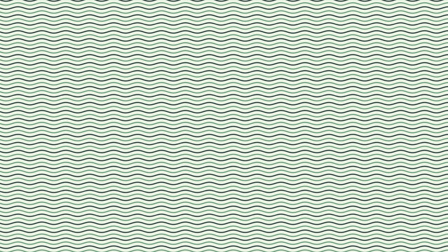A seamless pattern of horizontal wavy lines in a dark green color on a very light green background d