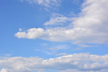 Obraz premium Blue Sky with White Clouds Background, copy space