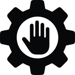 Fototapeta premium Manual Control and User Permission Settings Gear Vector Icon