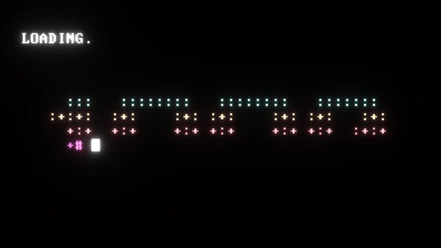 1990 Retro Computer ASCII Typography Loading Animation