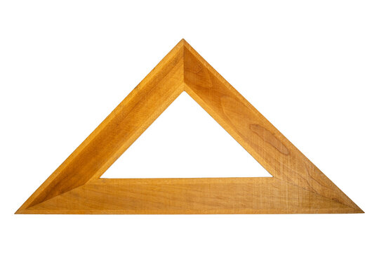 Polished wooden equilateral triangle frame with hollow geometric center