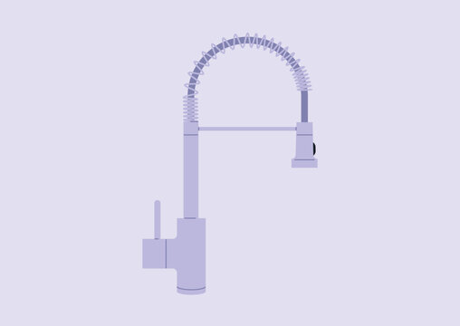Spiral faucets stand isolated against a soft backdrop, highlighting their sleek lines and innovative features, Ideal for enhancing any restaurant kitchen space.