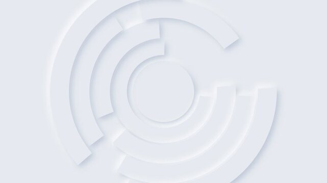 Abstract White Neumorphic Concentric Rings Animation