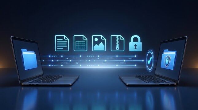 Secure Digital File Sharing Network Interface Between Laptop Computers