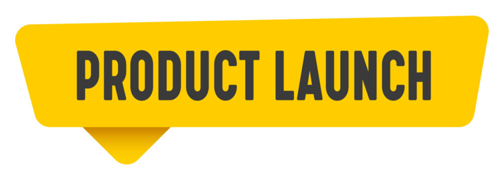 product launch sign. product launch yellow sticker isolated on transparent background