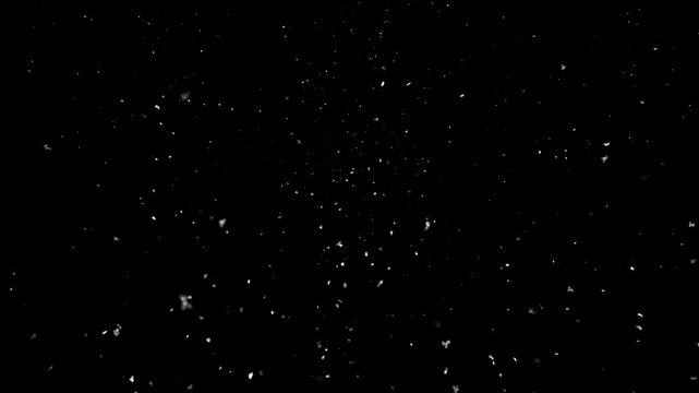 Beautiful, realistic snowflakes falling animation on a black screen background, perfect for winter themes, Christmas videos, festive intros, overlays, and background effects. Winter Snowfall Overlay.