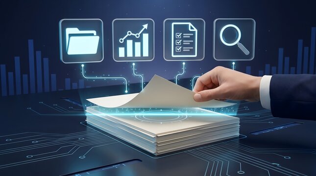 Digital Transformation and Optical Character Recognition Data Extraction Concept