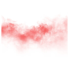 Obraz premium Red smoke cloud isolated on white background for design overlays