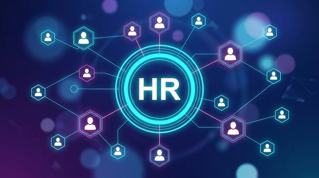 Human resources network interface showing global people connections and management system.