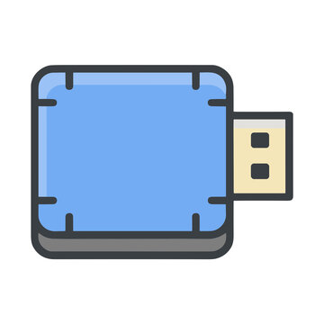 Blue USB flash drive icon