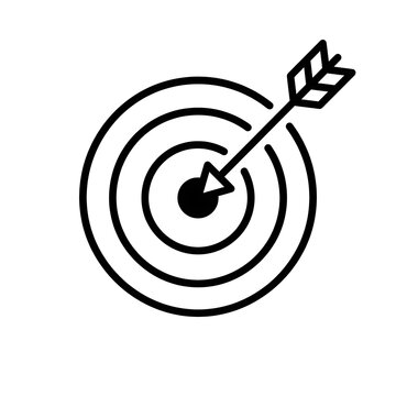 Bullseye target with arrow icon on a white background