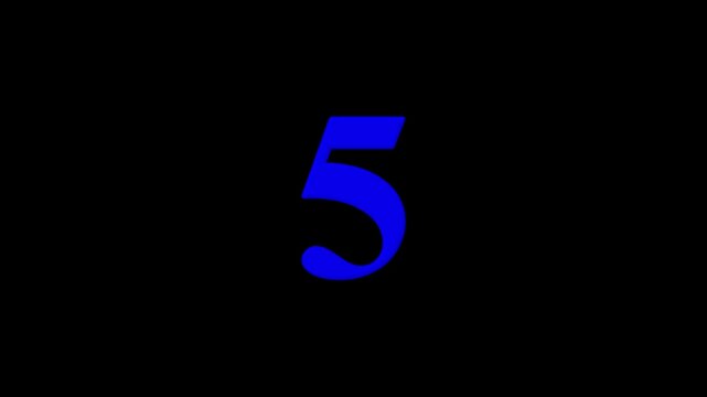 10 second countdown timer, digital circular animation from 10 to 0 seconds on black background. Simple 5-second countdown timer version included Movies start intro 10,9,8,7,6,5,4,3,2,1,0 countdown