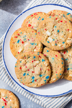 Homemade Red White and Blue Sprinkle Cookies