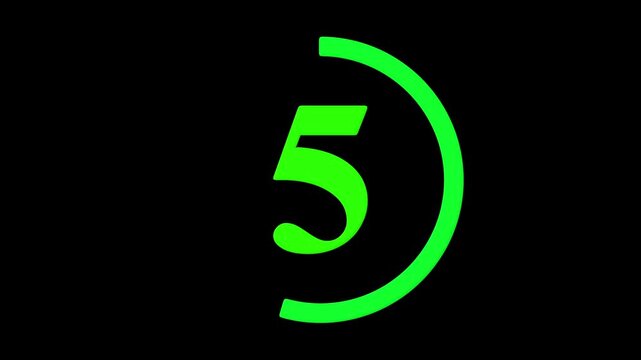 Movies start intro 1 2 3 4 5 6 7 8 9 10 count down with white back ground. Motion graphics of number countdown concept with 4k video motion