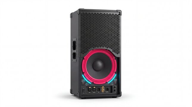 Acoustic stage monitor speaker, professional concert audio sound system isolated 3D illustration