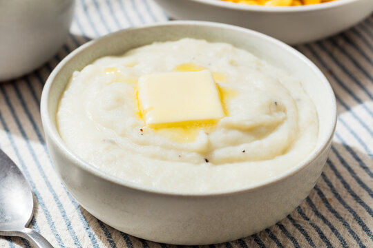 Homemade Pureed Savory Mashed Potatoes with Salt