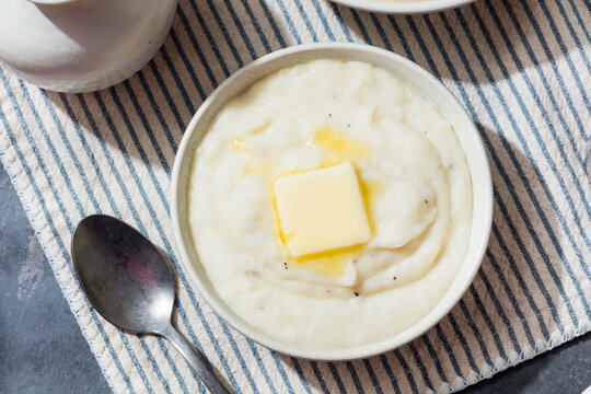 Homemade Pureed Savory Mashed Potatoes with Salt