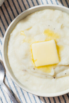 Homemade Pureed Savory Mashed Potatoes with Salt