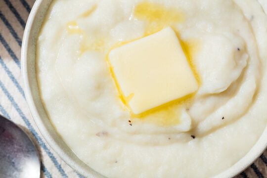 Homemade Pureed Savory Mashed Potatoes with Salt