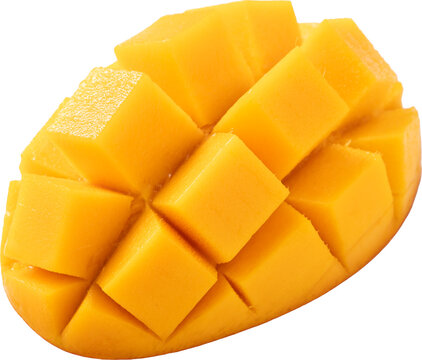 Fresh ripe mango fruit isolated on white background with clipping path