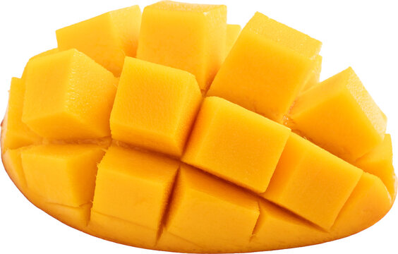 Fresh ripe mango fruit isolated on white background with clipping path