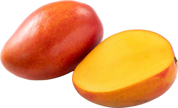 Fresh ripe mango fruit isolated on white background with clipping path