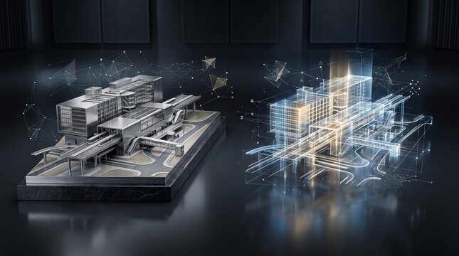 digital twin bim building information modeling architecture model 3d model smart city infrastructure construction technology engineering urban planning futuristic city