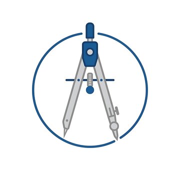 Drafting Compass Vector Illustration