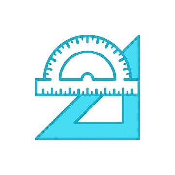 Geometry Protractor and Triangle Ruler Icon