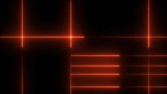 Glowing Neon Light Grid Lines Animated Abstract Motion Background Loop on Black