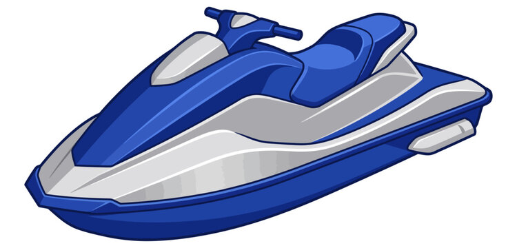 A clean vector-style illustration of a modern jet ski isolated on a white background.