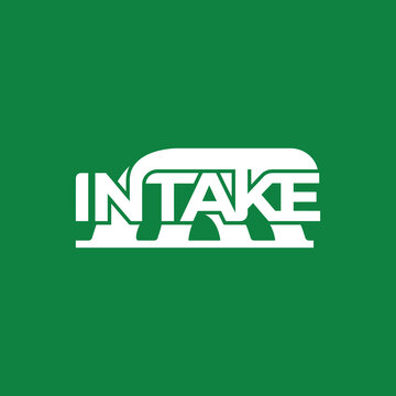 intake typography automotive engine performance logo design vector
