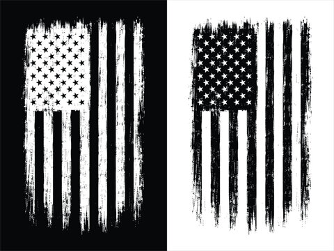 Tattered american flag with distressed look