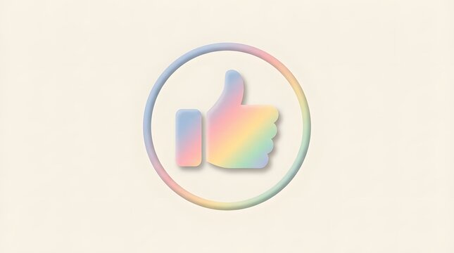Rainbow gradient like symbol within a circle signifies acceptance, positive feedback, and support for the lgbtq+ community, celebrating pride, equality, and inclusion