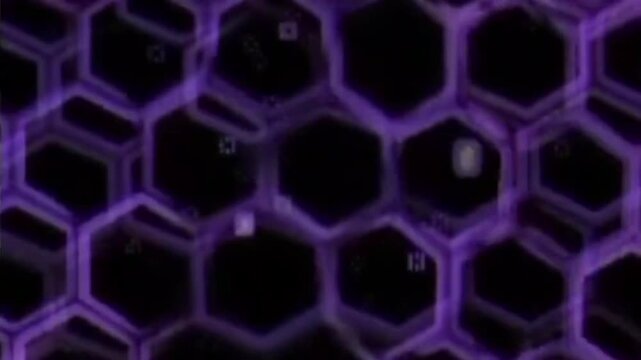Futuristic Hexagon Honeycomb Neon Animation 4K