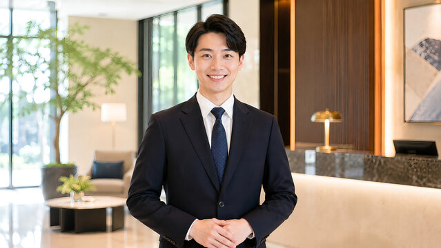 日本のホテルのスタッフ男性従業員07
