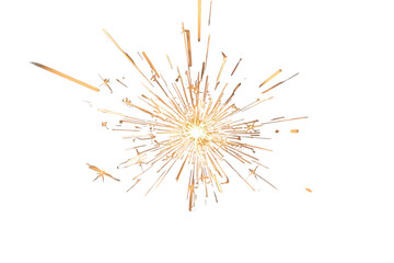 Obraz premium Golden sparkler burst with radiating sparks
