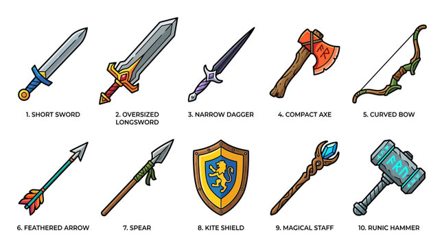 Fantasy Weapons and Armor Set Collection