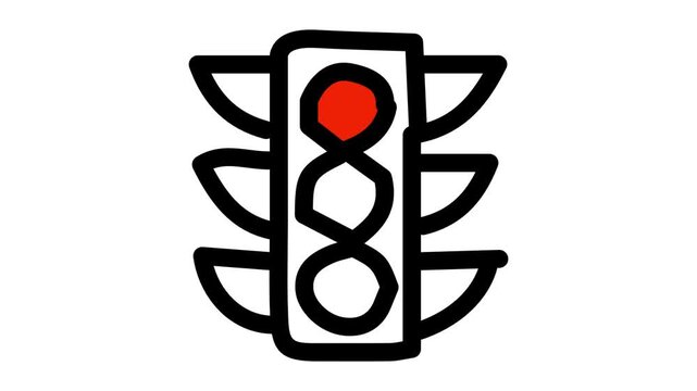 traffic light animation on white background